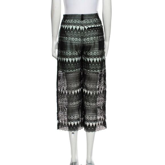 Self Portrait Black Mint Sheer Guipure Lace Culottes Pants NWT Size US 4 - Picture 2 of 12